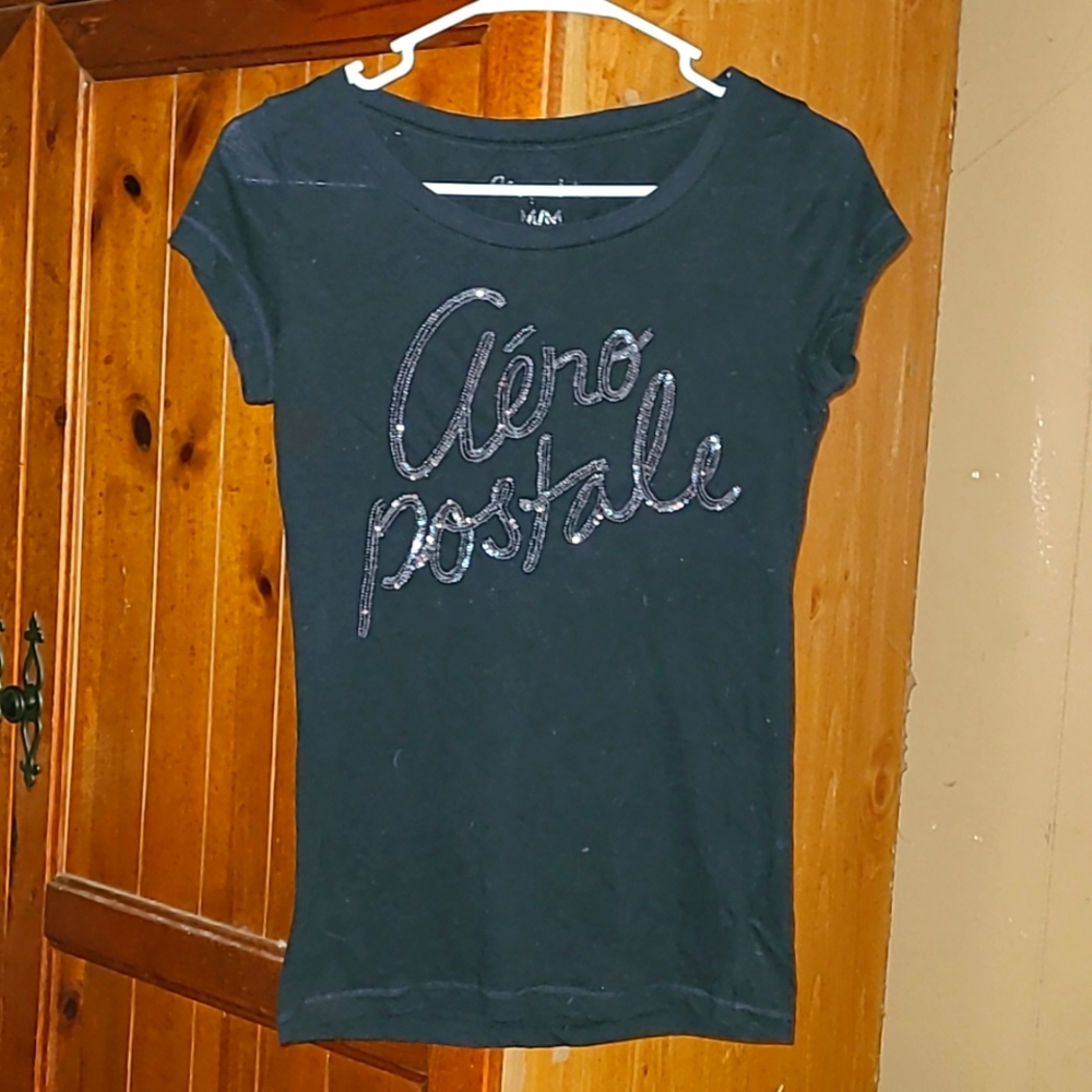 Aeropostale] sz S. black t shirt with bling